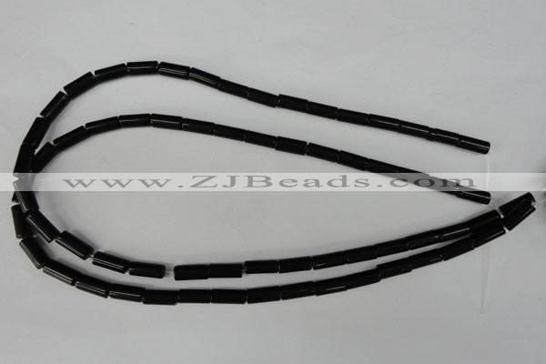 CBS208 15.5 inches 5*12mm tube blackstone beads wholesale
