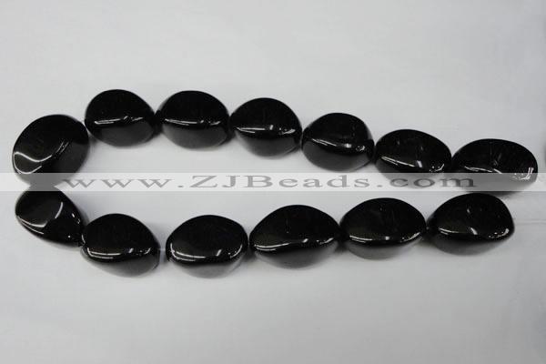 CBS222 15.5 inches 19*30mm nuggets blackstone beads wholesale