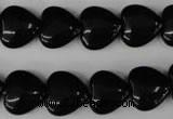 CBS232 15.5 inches 14*14mm heart blackstone beads wholesale