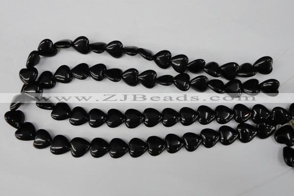 CBS232 15.5 inches 14*14mm heart blackstone beads wholesale