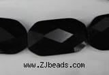 CBS320 15.5 inches 18*30mm faceted rectangle blackstone beads wholesale