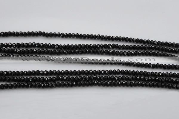 CBS507 15.5 inches 2*4mm faceted rondelle A grade black spinel beads