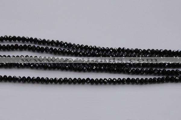 CBS512 15.5 inches 2*4mm faceted rondelle AA grade black spinel beads
