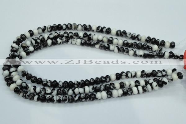 CBW111 15.5 inches 5*8mm rondelle black & white jasper beads