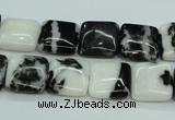 CBW133 15.5 inches 12*12mm square black & white jasper beads