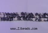 CBW150 15.5 inches 4mm round matte black & white jasper beads