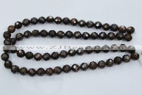 CBZ103 15.5 inches 6mm faceted round bronzite gemstone beads