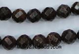 CBZ105 15.5 inches 10mm faceted round bronzite gemstone beads