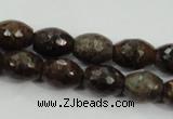 CBZ108 15.5 inches 10*13mm faceted rice bronzite gemstone beads