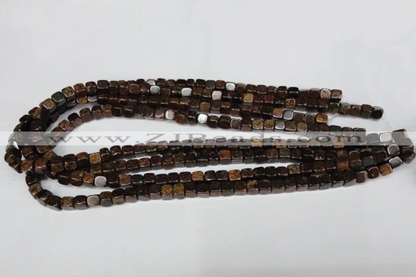 CBZ205 15.5 inches 6*6mm cube bronzite gemstone beads