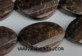 CBZ248 15.5 inches 20*30mm faceted & twisted oval bronzite gemstone beads