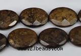 CBZ439 15.5 inches 15*20mm faceted oval bronzite gemstone beads