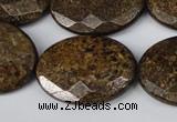 CBZ440 15.5 inches 22*30mm faceted oval bronzite gemstone beads