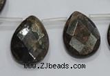 CBZ507 Top-drilled 13*18mm faceted flat teardrop bronzite gemstone beads