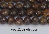 CBZ611 15.5 inches 6mm faceted round bronzite gemstone beads