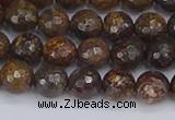 CBZ612 15.5 inches 8mm faceted round bronzite gemstone beads