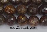 CBZ613 15.5 inches 10mm faceted round bronzite gemstone beads