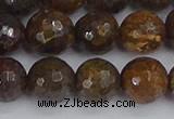 CBZ614 15.5 inches 12mm faceted round bronzite gemstone beads