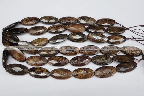 CBZ81 15.5 inches 15*30mm faceted oval bronzite gemstone beads