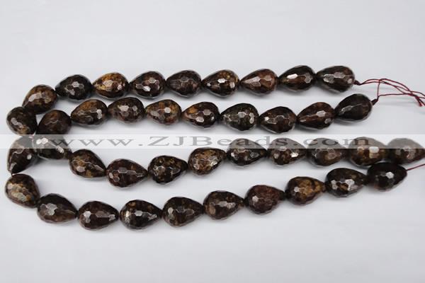 CBZ90 15.5 inches 15*20mm faceted teardrop bronzite gemstone beads