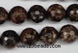 CBZ97 15.5 inches 14mm faceted round bronzite gemstone beads