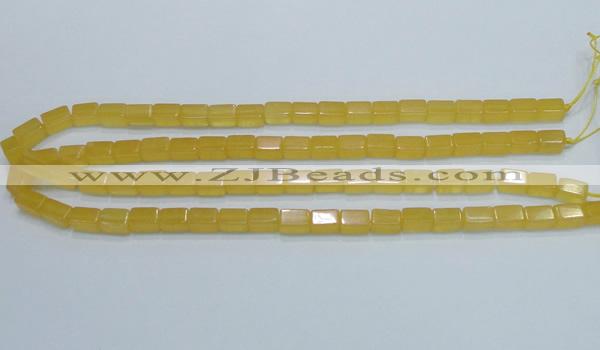 CCA10 15.5 inches 6*10mm cuboid yellow calcite gemstone beads