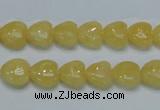 CCA11 15.5 inches 10*10mm heart yellow calcite gemstone beads