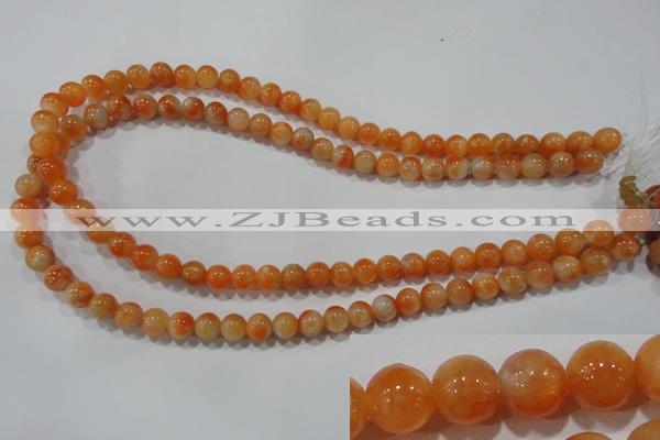 CCA302 15.5 inches 8mm round orange calcite gemstone beads wholesale