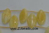 CCA31 Top-drilled 10*20mm marquise calcite gemstone beads wholesale