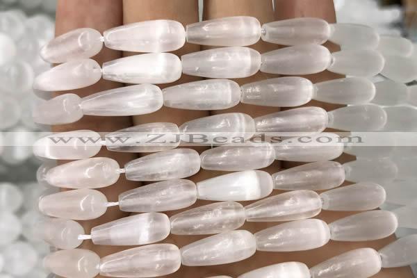 CCA374 15.5 inches 6*16mm teardrop white calcite gemstone beads