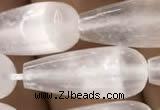 CCA375 15.5 inches 8*20mm teardrop white calcite gemstone beads