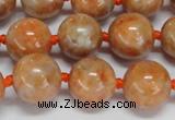 CCA454 15.5 inches 12mm round orange calcite gemstone beads