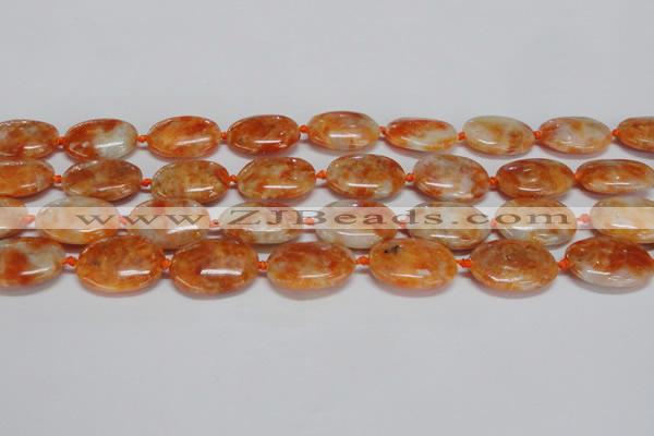 CCA483 15.5 inches 15*20mm oval orange calcite gemstone beads