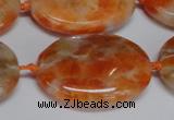 CCA486 15.5 inches 22*30mm oval orange calcite gemstone beads