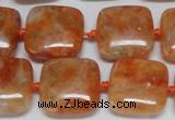 CCA492 15.5 inches 15mm square orange calcite gemstone beads