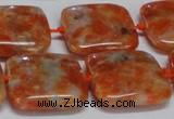 CCA493 15.5 inches 20mm square orange calcite gemstone beads