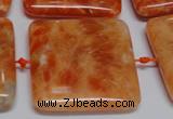 CCA496 15.5 inches 35mm square orange calcite gemstone beads