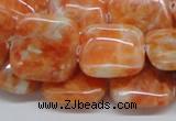 CCA58 15.5 inches 20*20mm square orange calcite gemstone beads
