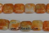 CCA72 15.5 inches 12*12mm square orange calcite gemstone beads