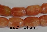 CCA76 15.5 inches 13*18mm faceted nuggets orange calcite gemstone beads