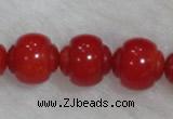 CCB08 15.5 inches 6*7mm lantern shape red coral beads Wholesale