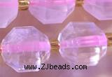 CCB1000 15 inches 9*10mm faceted rose quartz beads