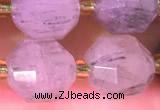 CCB1002 15 inches 9*10mm faceted rutilated quartz beads