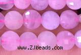CCB1042 15 inches 4mm faceted coin morganite beads