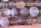 CCB1052 15 inches 4mm faceted coin botswana agate beads