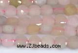 CCB1143 15 inches 4mm faceted coin morganite beads