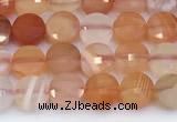 CCB1163 15 inches 4mm faceted coin agate beads