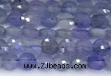 CCB1165 15 inches 4mm faceted coin tanzanite beads