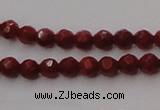 CCB120 15.5 inches 3mm faceted round red coral beads wholesale