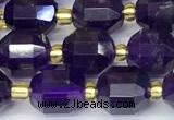 CCB1241 15 inches 7*8mm faceted amethyst gemstone beads